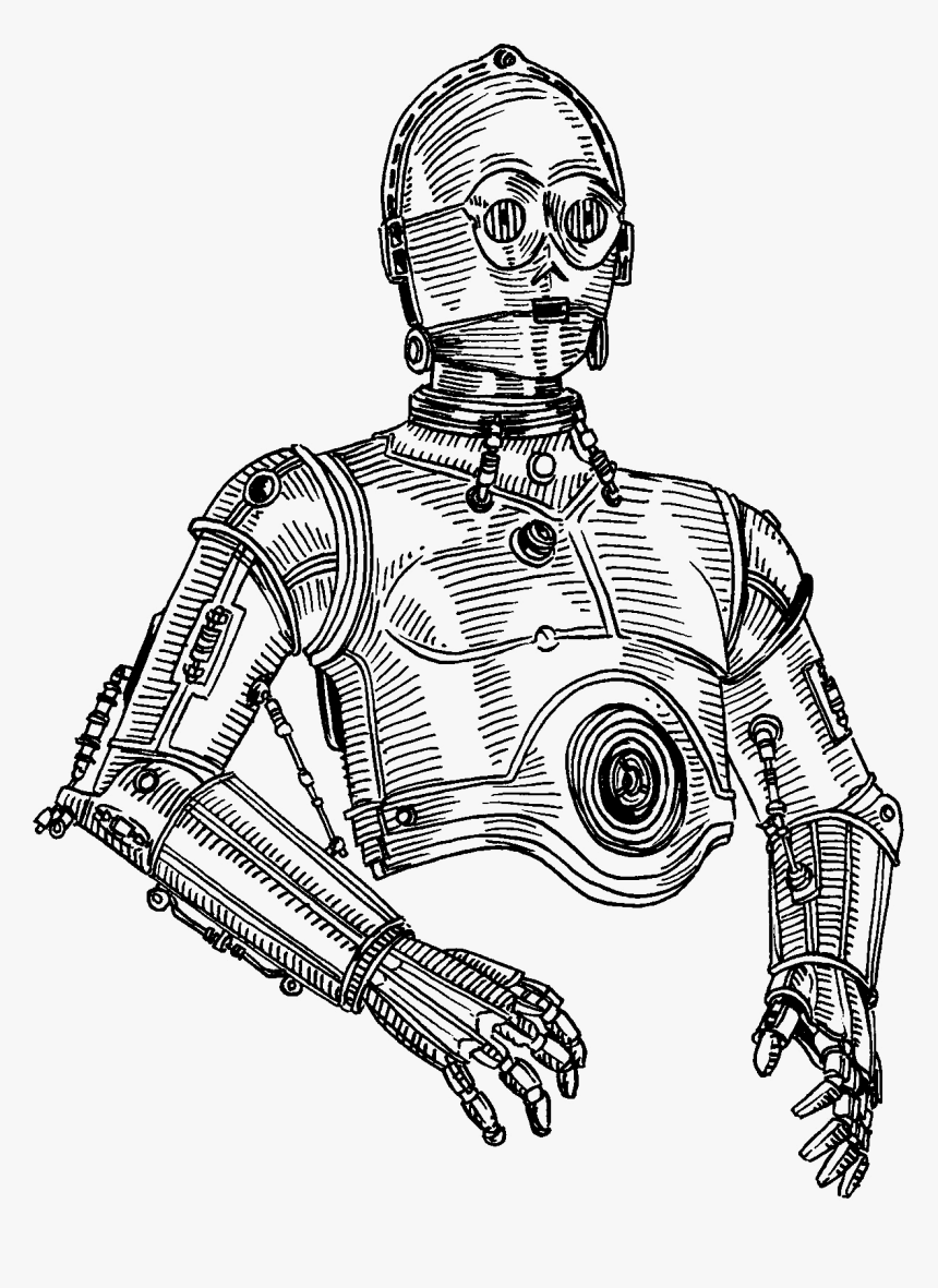 Star War"s C3po - Sketch, HD Png Download, Free Download