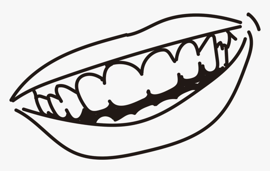 Smile Mouth Teeth Free Photo - Black And White Smile, HD Png Download, Free Download