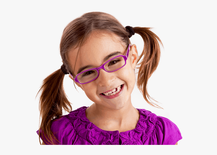 Little Girl Pig Tails Glasses Gap Teeth Smiling - Roll Optik Göz Kapama Bandı 100, HD Png Download, Free Download