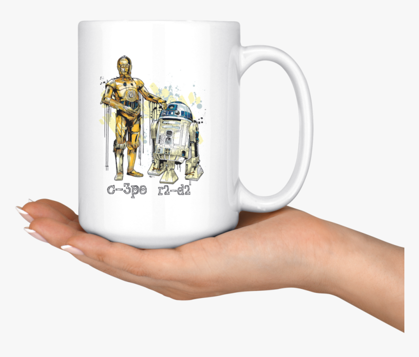 C3po And R2d2 Watercolor Mug Star Wars - Star Wars Watercolor Mug, HD Png Download, Free Download