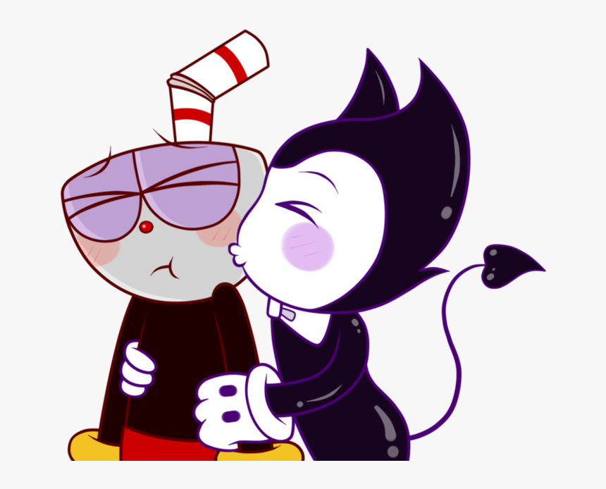 Cheek Kiss Bendystraw Commission By Uketello On - Cartoon, HD Png Download, Free Download