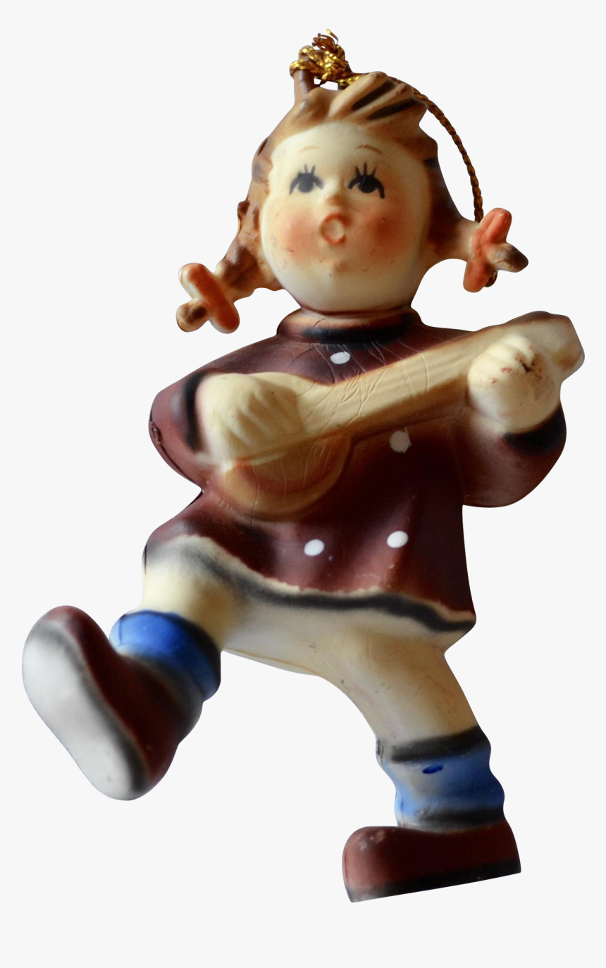 Kurt Adler Hummel Style Girl Playing Mandolin Christmas - Figurine, HD Png Download, Free Download