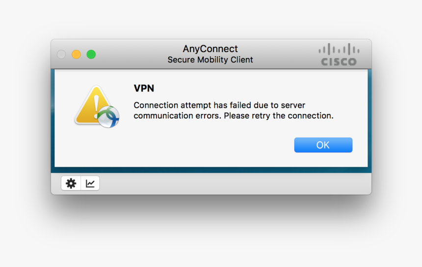 Anyconnect Failed Due To Server Communication Errors - Cisco Anyconnect Errors, HD Png Download, Free Download