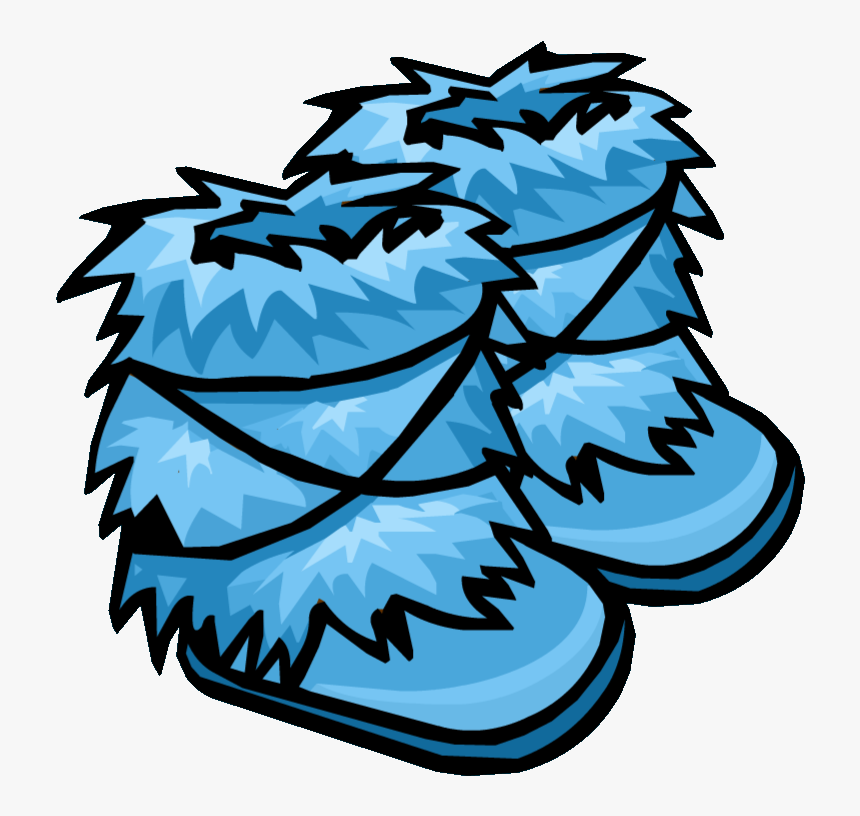 Blue Fuzzy Boots - Club Penguin Fuzzy Boots, HD Png Download, Free Download