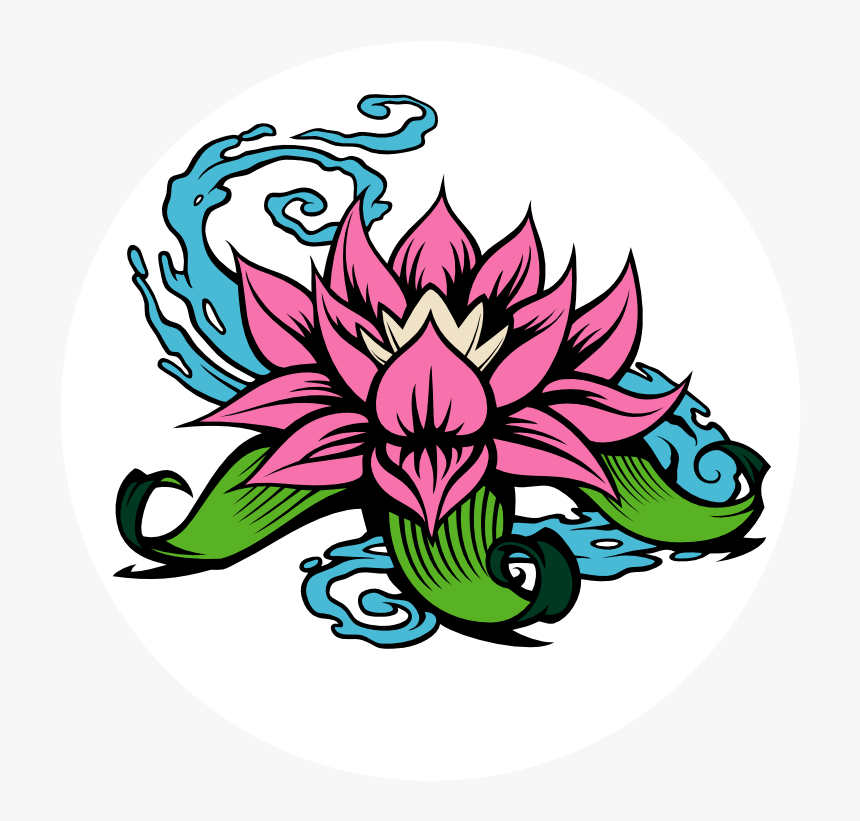Lotus Temporary Tattoo - Cartoon, HD Png Download, Free Download