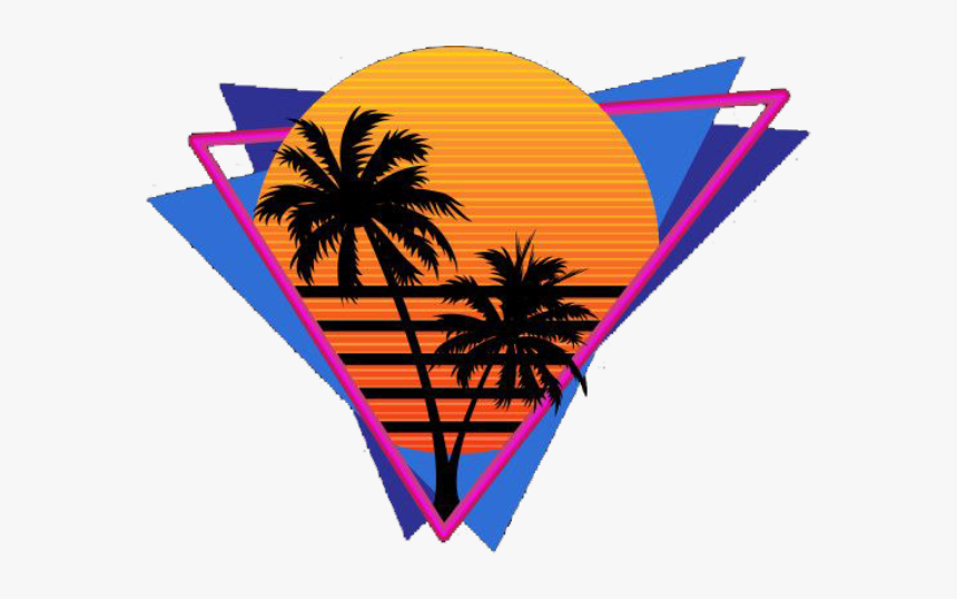 Aesthetic Pngs - Retro Wave 80s Sun, Transparent Png, Free Download