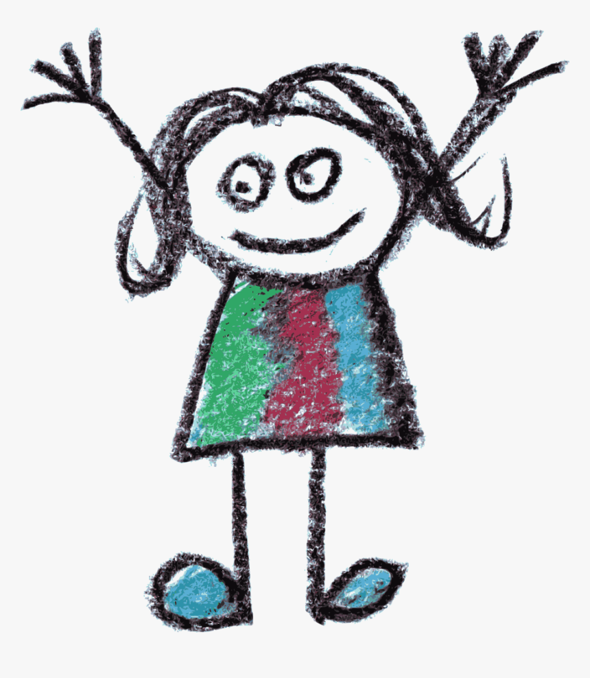 Crayon Doodle Happy Kids Drawing 1 - Kids Drawing, HD Png Download, Free Download