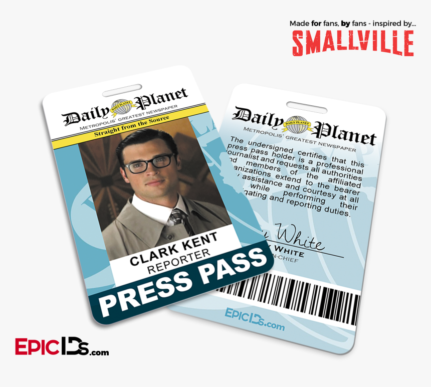 Smallville Tv Series Inspired Daily Planet Press Pass, HD Png Download, Free Download