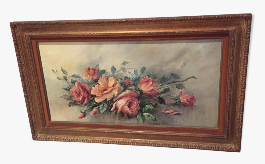 Oil On Canvas Nature Dead Roses"
 Src="https - Picture Frame, HD Png Download, Free Download