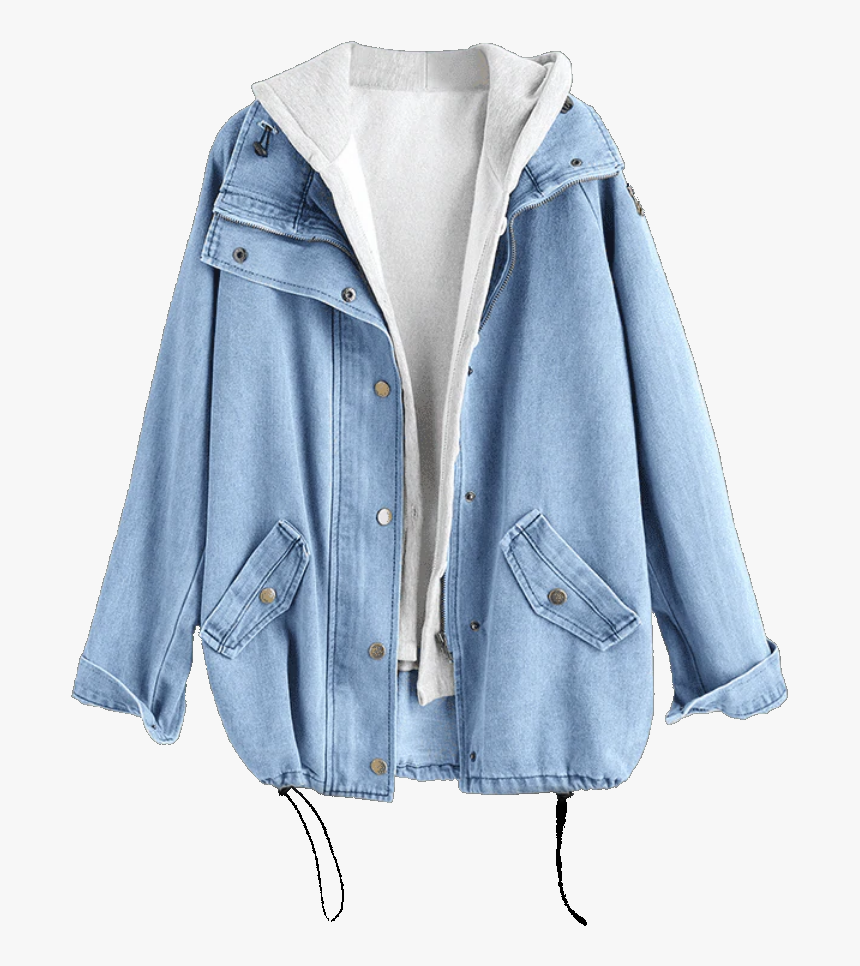 #aesthetic #denim #jacket #coat #winter #blue - Zaful Jacket, HD Png Download, Free Download