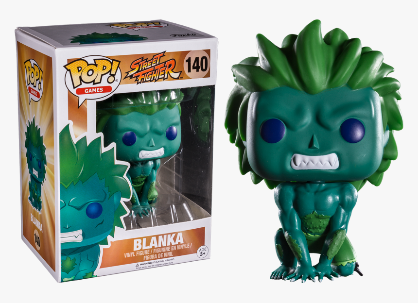 Street Fighter Blanka Blue Green Pop Vinyl Figure - Action Figure, HD Png Download, Free Download