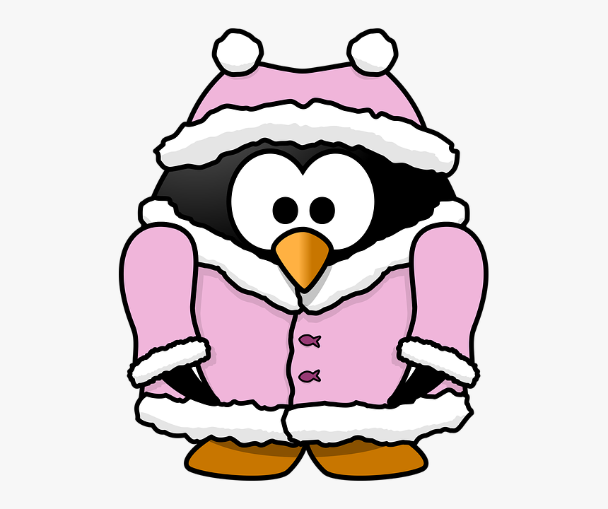 Penguin In A Coat Clipart, HD Png Download, Free Download