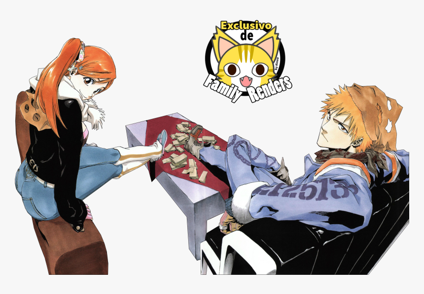 Png-ichigo Y Orihime//bleach - Tite Kubo Bleach Art, Transparent Png, Free Download