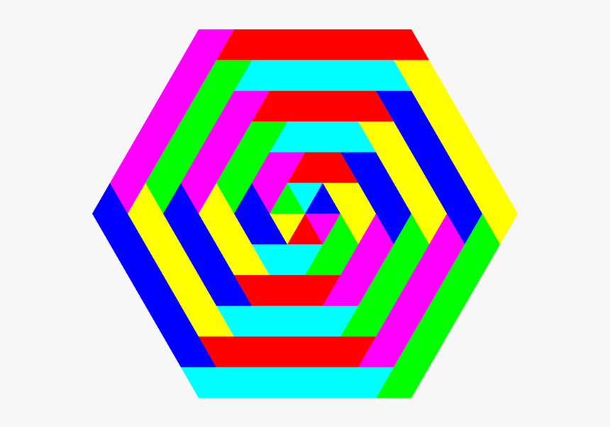 Hexagon Trapezoid Colors - Hexagon Rainbow, HD Png Download, Free Download