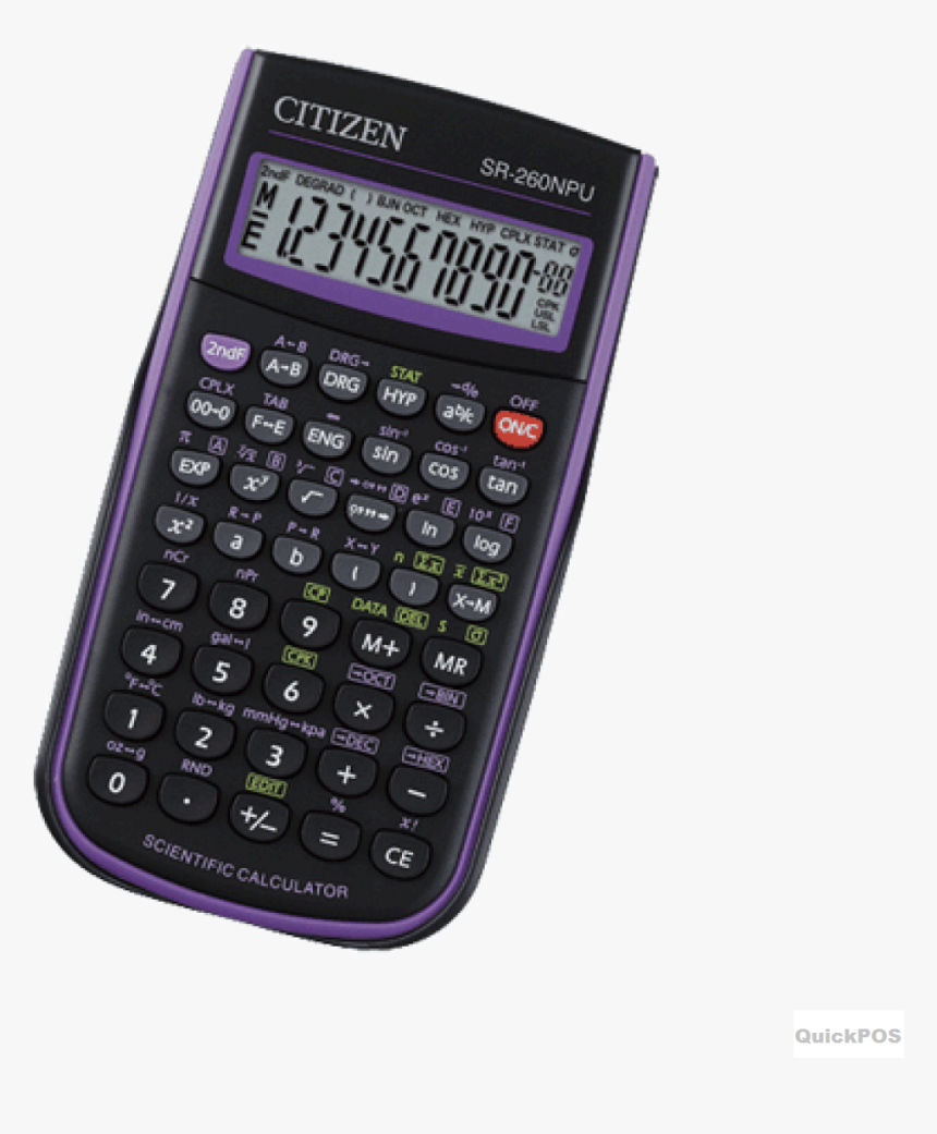 Citizen Sr260n Black/purple Scientific Calculator - Citizen Sr 270x, HD Png Download, Free Download