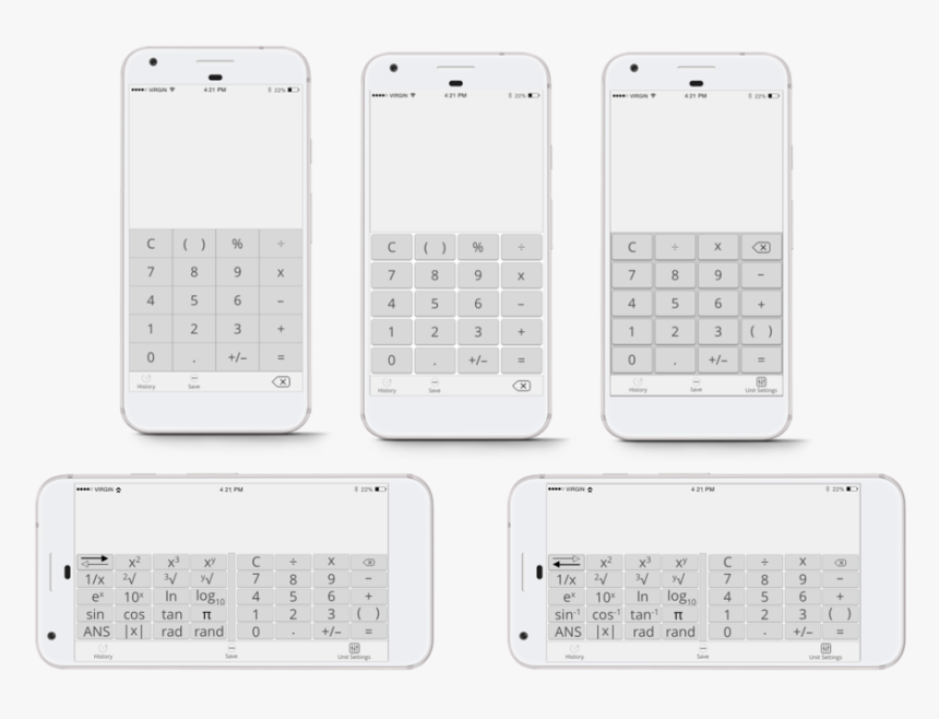 Calculator Wireframes - Smartphone, HD Png Download, Free Download