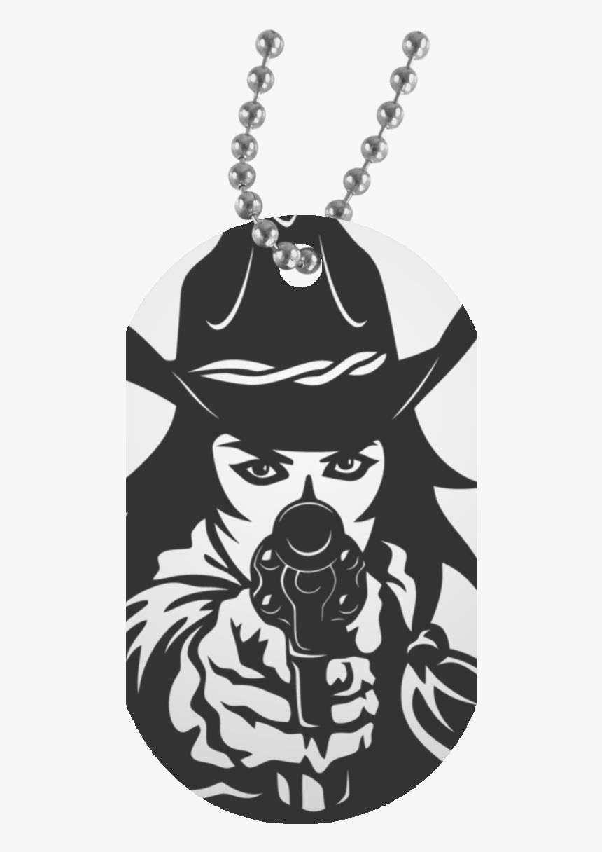 Try Me Partner White Dog Tag Vetor Cowgirl- - Cowgirl With Gun Clipart, HD Png Download, Free Download