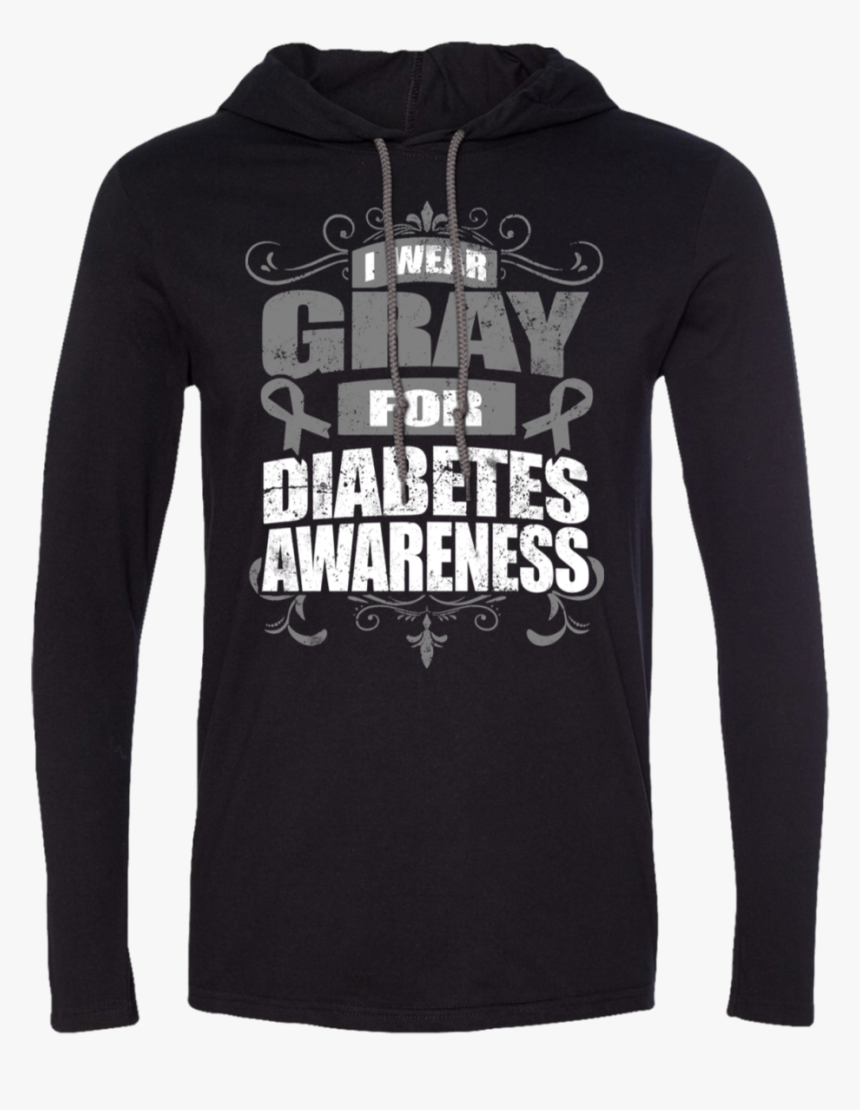 I Wear Gray For Diabetes Awareness Mens T-shirt Hoodie - T-shirt, HD Png Download, Free Download