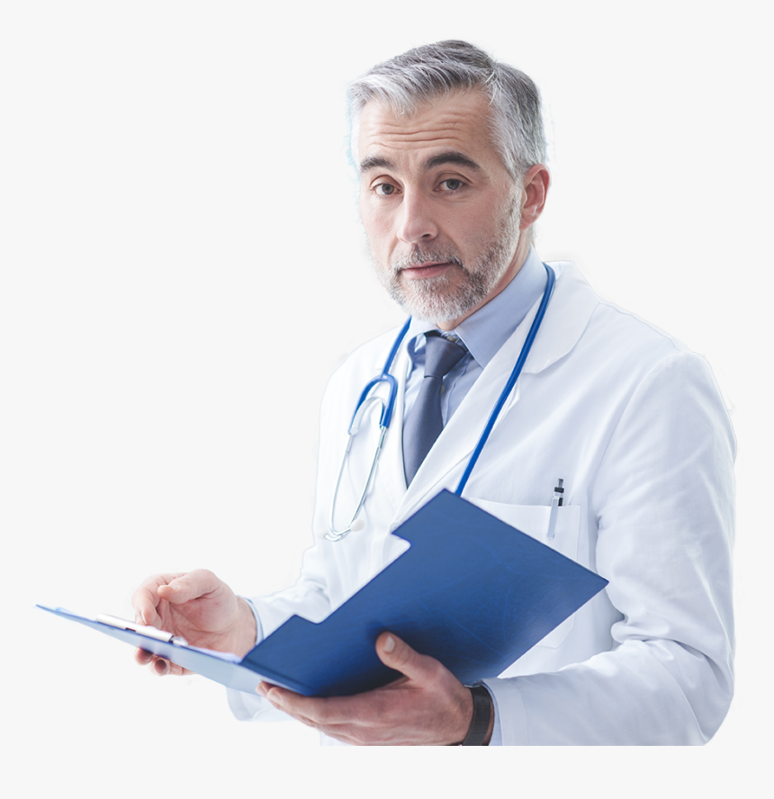 Doctor With Manila Folder In His Hand Looking At The - Physician, HD Png Download, Free Download