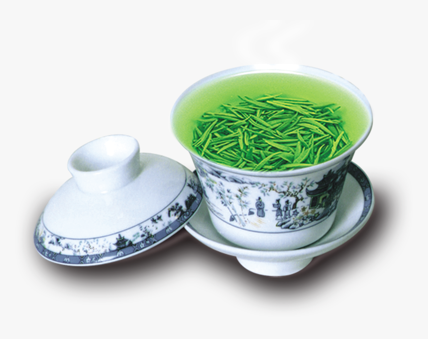 Teacup Green Tea Cup Green Tea Leaf Pattern Design - 茶道, HD Png Download, Free Download