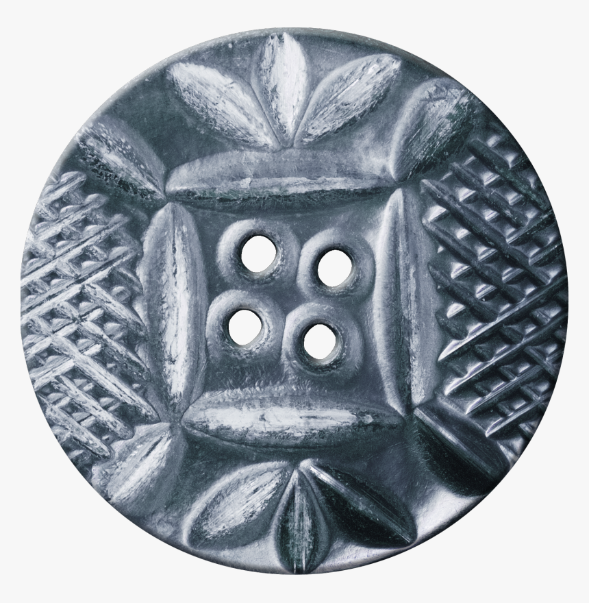 Button With Diamond Mesh And Leaf Pattern, Silver - Circle, HD Png Download, Free Download