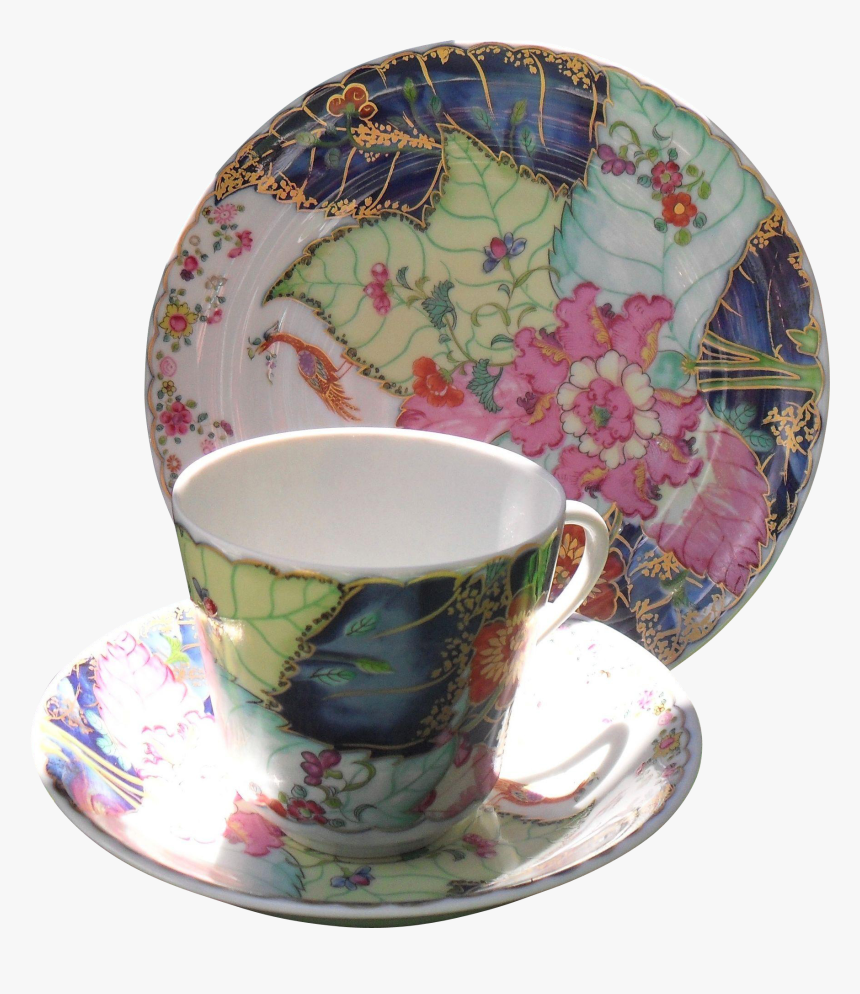 Mottahedeh Tobacco Leaf Pattern Teacup And Saucer And - Saucer, HD Png Download, Free Download