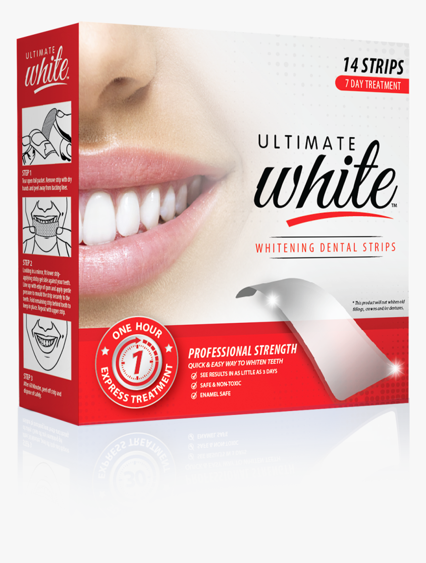 Ultimate White Whitening Dental Strips Review, HD Png Download - kindpng.