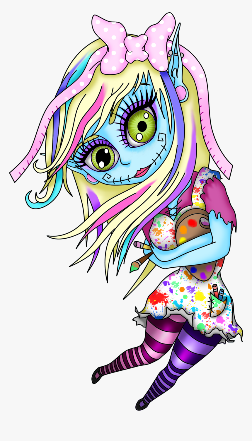 Cute Zombie Girl Png - Cute Zombie Girl Tattoo, Transparent Png, Free Download