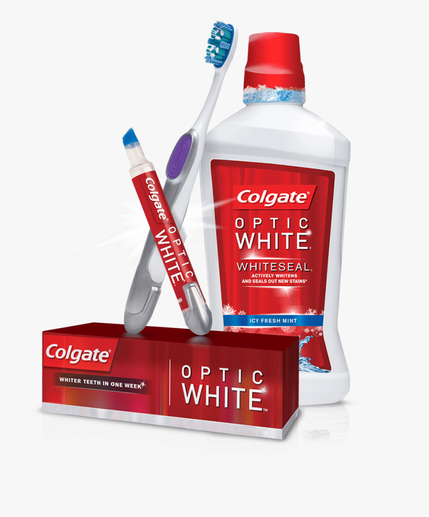 Toothbrush And Toothpaste Colgate Whitening Mouthwash, HD Png Download, Free Download