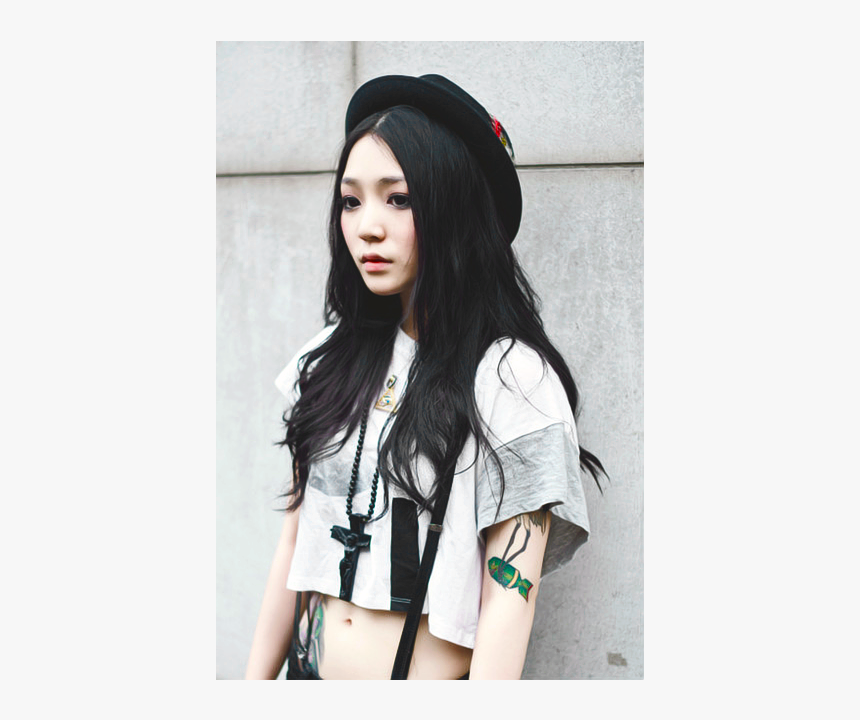 Asian, Cross, And Fedora Image - Street Asian Girl, HD Png Download, Free Download