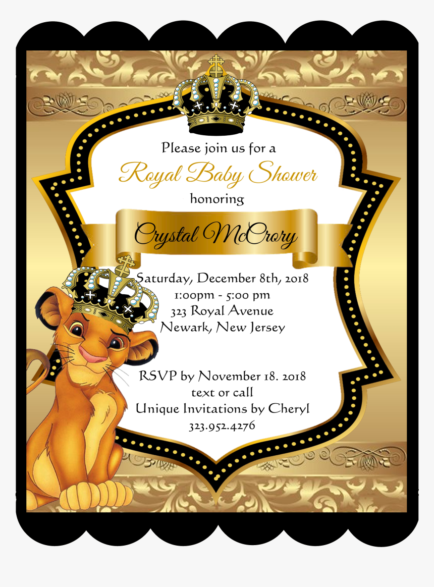 Lion King Prince Invitation, HD Png Download, Free Download