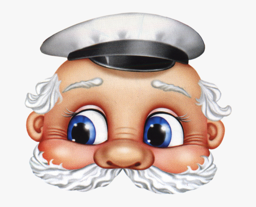 Kids Face Masks Template Old Sailor Man - Cartoon Old Man Mask, HD Png Download, Free Download