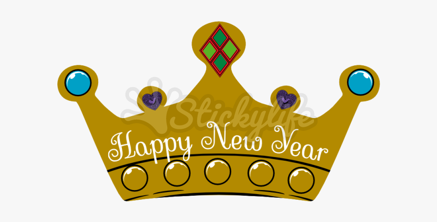 Happy New Year Decal - Happy New Year Crown Png, Transparent Png, Free Download