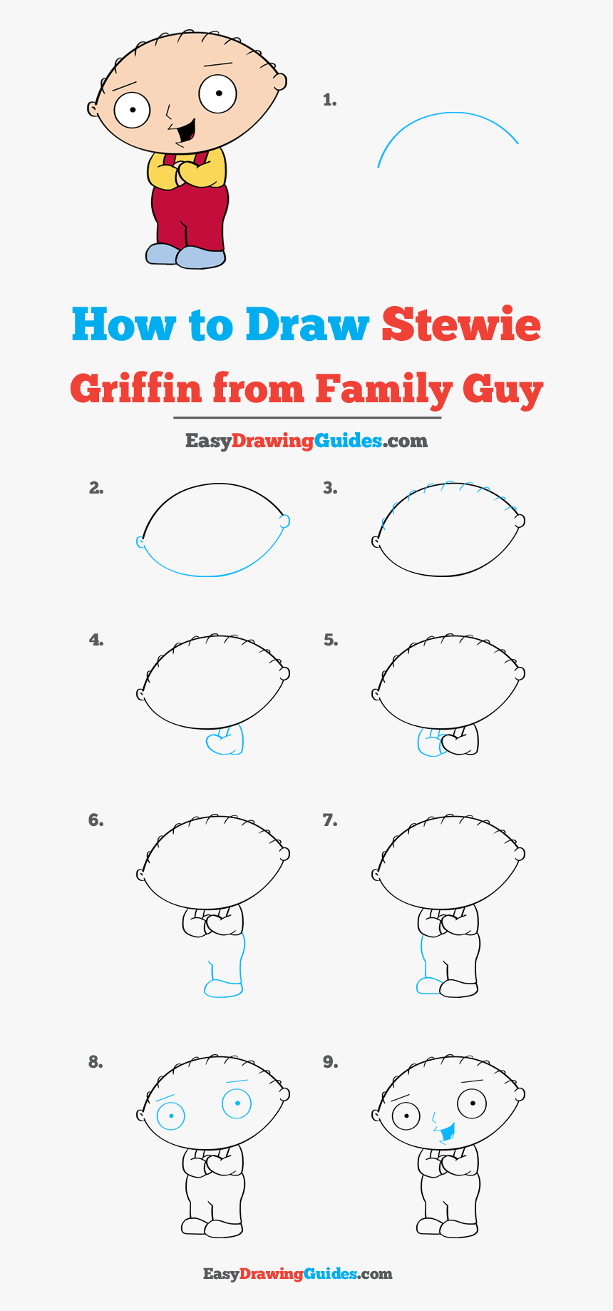 Draw Stewie Griffin Step By Step, HD Png Download, Free Download