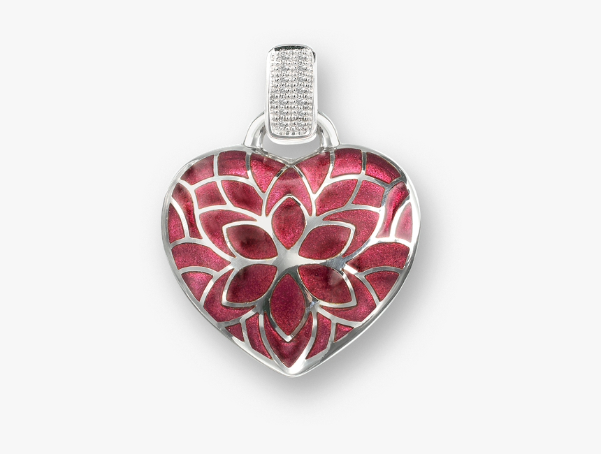 Nicole Barr Designs Sterling Silver Heart Choker Necklace-red - Locket, HD Png Download, Free Download