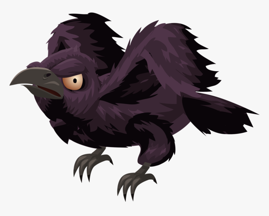Eagle,crow Like Bird,purple - Cartoon Rook Png, Transparent Png, Free Download