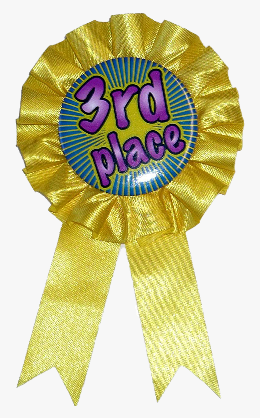 Third Place Ribbon Png - Yellow 3rd Place Ribbon, Transparent Png, Free Download