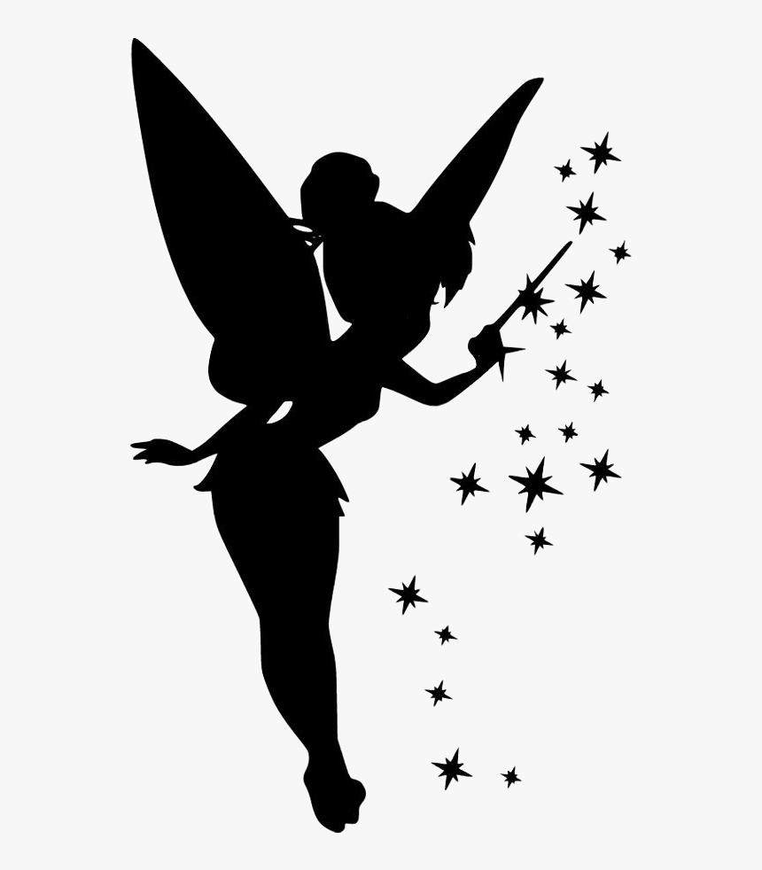 #sticker #fairy #tinkerbell #stars #wand #wings #shilouette - Silhouette Of Tinkerbell, HD Png Download, Free Download