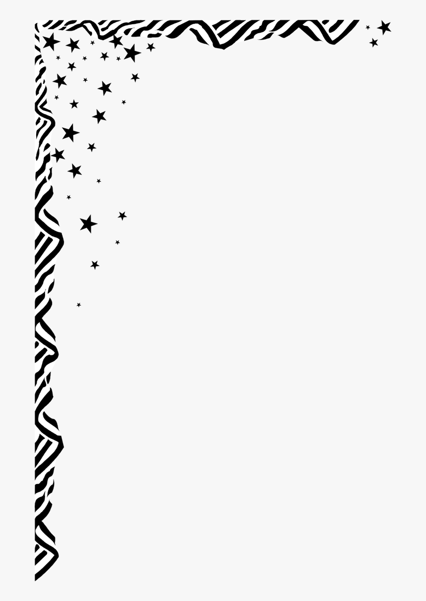 Frame Border Corner Png - Black And White Star Border, Transparent Png, Free Download