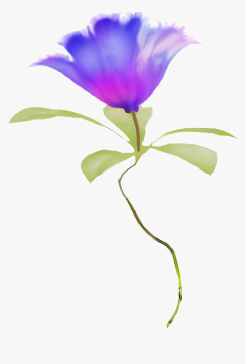 Blue Flower Clipart Real Pencil And In Color Blue Flower - Watercolor Flower Purple Blue Flowers Png, Transparent Png, Free Download