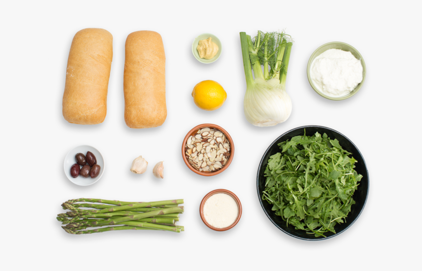 Asparagus & Ricotta Sandwich With Arugula, Almond & - Superfood, HD Png Download, Free Download