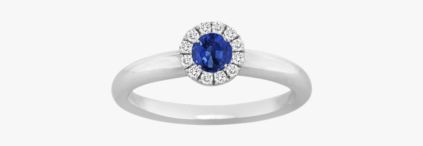 Spark Creations Sapphire & Diamond Halo Ring - Pre-engagement Ring, HD Png Download, Free Download