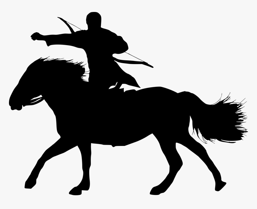 Archer On Horse Silhouette Png, Transparent Png, Free Download