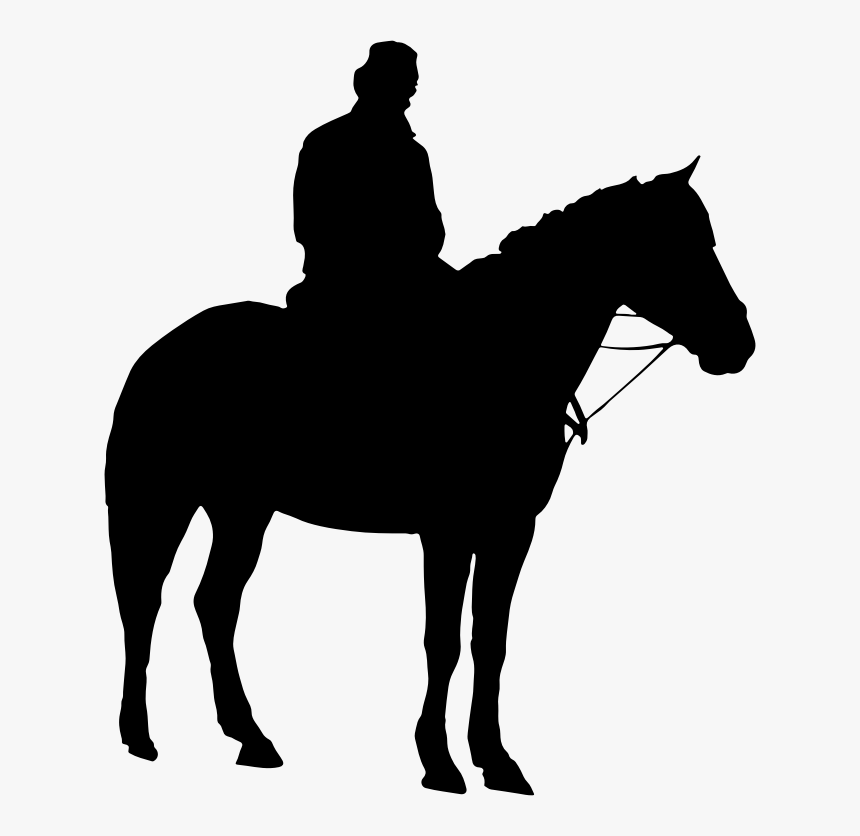 American Quarter Horse Equestrian Silhouette Clip Art - Man On Horse Silhouette, HD Png Download, Free Download