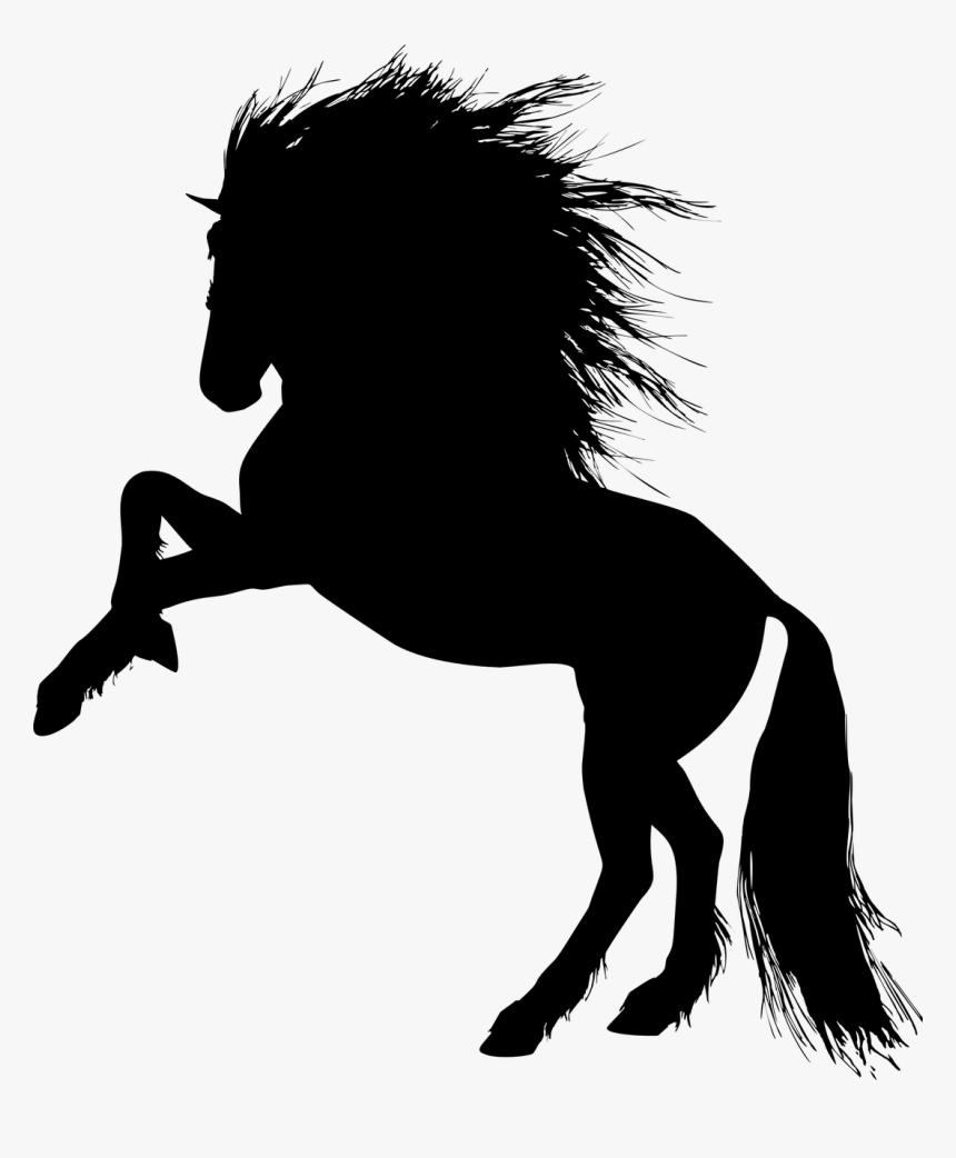 Horse Stallion Colt Rearing Silhouette - Rearing Unicorn, HD Png Download, Free Download