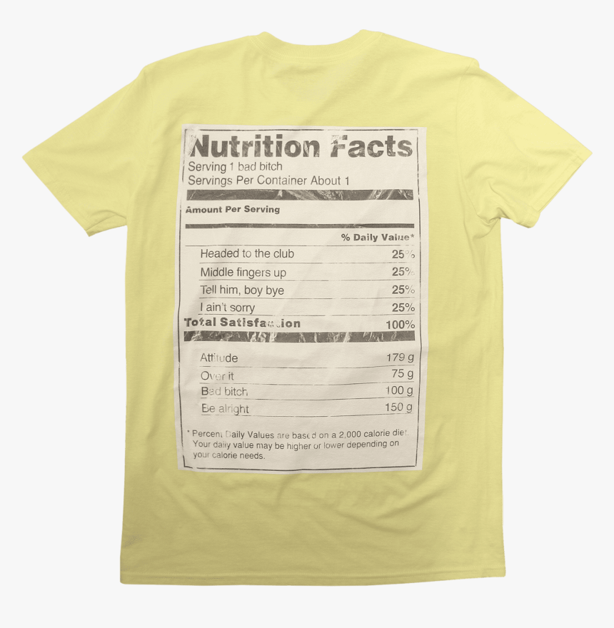 Nutrition Facts Tee - Beyonce Lemonade Nutrition Facts, HD Png Download, Free Download