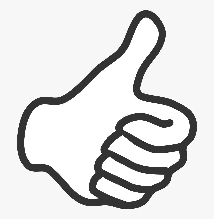 Thumb Up - Black And White Thumb, HD Png Download, Free Download