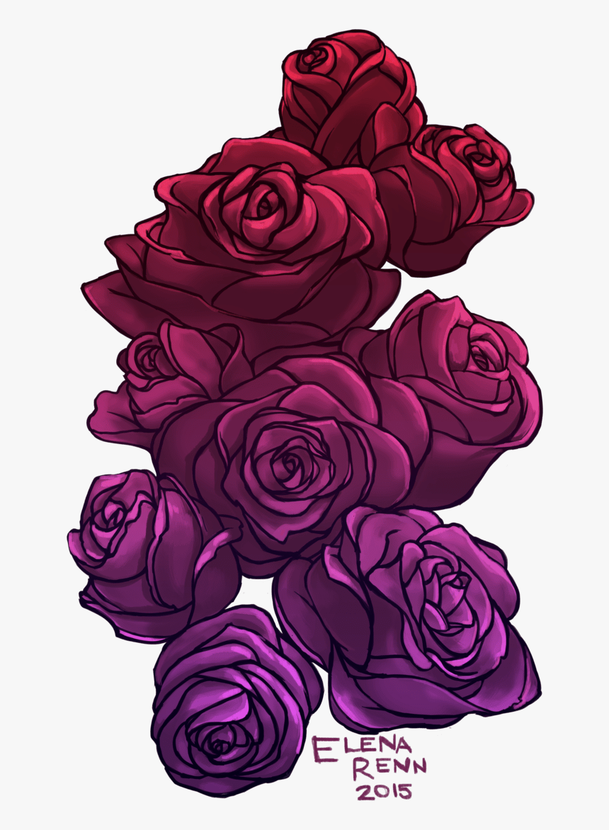 Violet Drawing Rose - Drawn Purple Rose Png, Transparent Png, Free Download