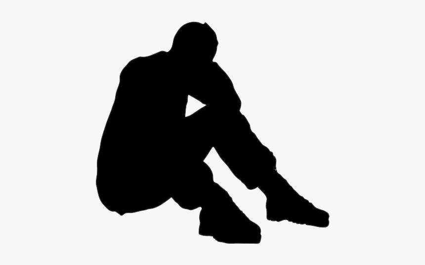 Stress Png Pic - Silhouette Of Man On Knees, Transparent Png, Free Download