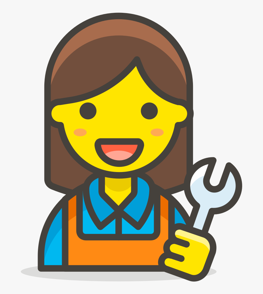 147 Woman Mechanic - Cartoon Emoji Png, Transparent Png, Free Download